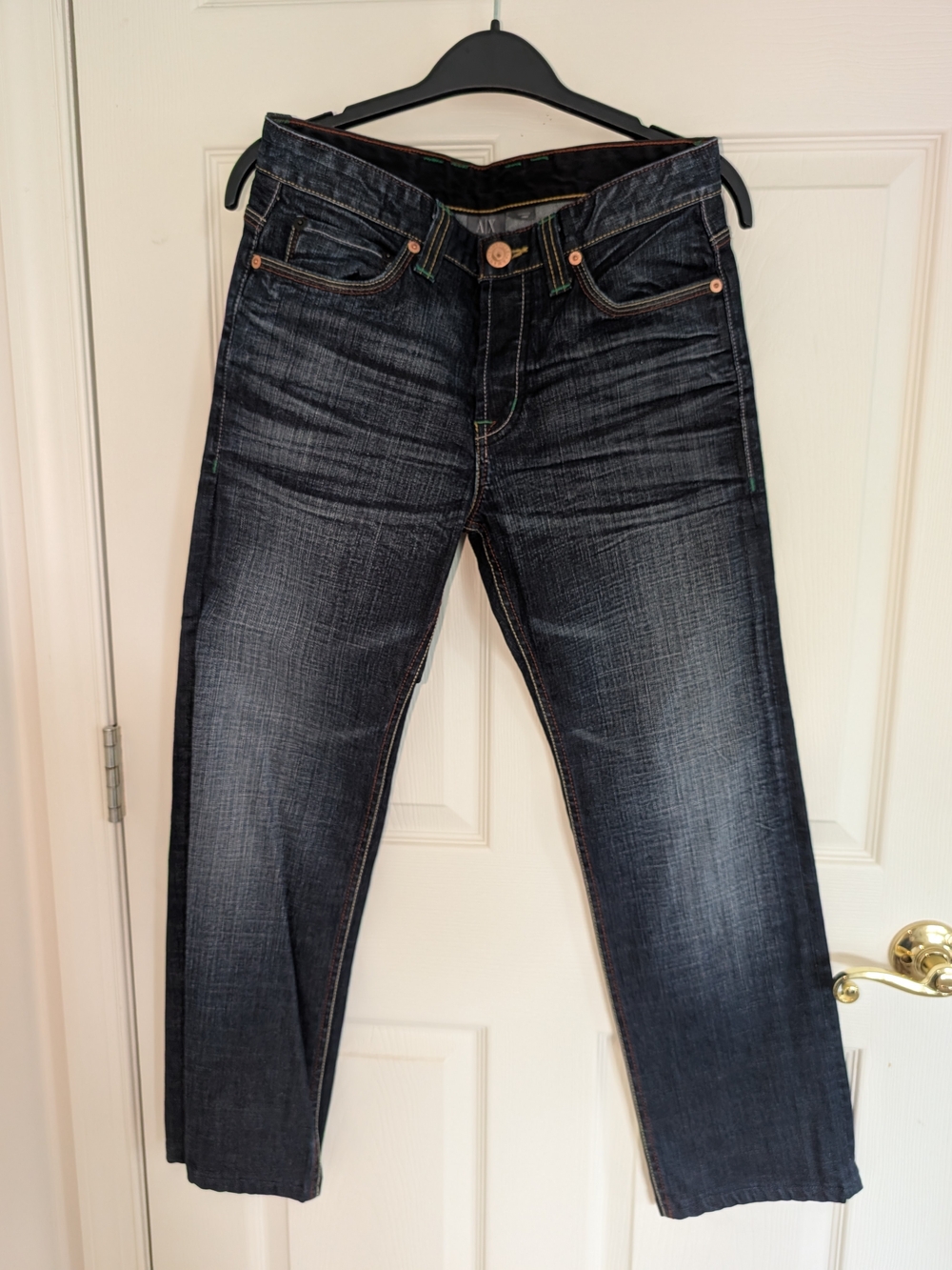 Armani Exchange Men's Slim Jeans in Dark Blue Wash